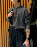 Chrome Henley Neck Long Sleeve