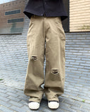 Damage Cotton Curved Pants