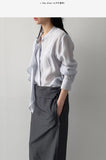 Ruffle Tencel See-through Blouse