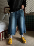 Cut Washed Bermuda Denim
