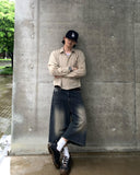 [Linen] Mate Crop Check Shirt