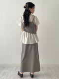 Sienna Banding Flare Short Sleeve Blouse
