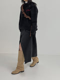 Suede Shirring Fold Long Boots