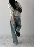 [unisex] 515 cat-washed wide denim pants