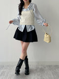 Tony See-through Wrap Balloon Fit Blouse