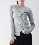 Twisted Slit Unbalanced T-shirt