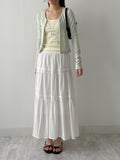 Two-button slit ribbed cardigan T-shirt
