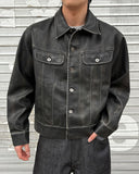 Leather trucker jacket