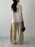 [Short Sleeve Version] Bob Tie Loose Fit Blouse