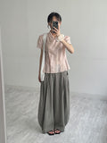 Harbor Unbalanced Short Sleeve Blouse