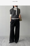 [wool100%] Matilda V-neck half knit