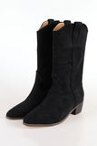 Simple suede middle boots