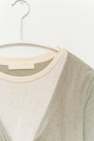 (W) Tie Linen Layered Top