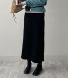 Velour H-line long skirt
