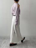 Eve One-Shoulder Pintuck Blouse