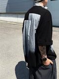 Dark Black Brush Half T-shirt