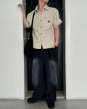 Pin-Tuck Balloon Denim Pants