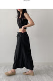 Pocket nylon long skirt