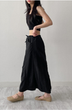 Pocket nylon long skirt