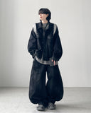 Coated Set Black Denim Jacket