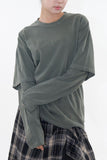 Double washing layered long sleeve