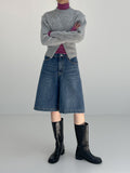 Zip-up round crop knit