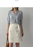[Belt SET] Stitched Nylon Midi Skirt