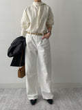 Oxford Cotton Wide Pants