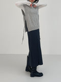 Turtleneck wool slit vest