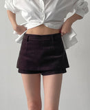 Corduroy Layered Skirt Pants