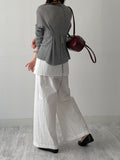 [Skirt SET] Wrap Nylon Banding Wide Pants
