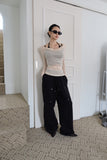 Ballet see-through shirring top