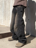 Paneled Incision Wide Denim