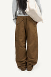 Utility Pintuck Wide Cotton Pants