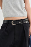 Star stud leather belt