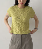 Embossed Wrinkle Short Sleeve T-shirt