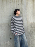 Damage Stripe Knit Tee