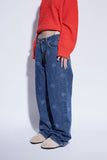 logo print denim