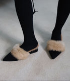 Say Stiletto Fur Mule