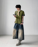 Enta Double Knee Bermuda Denim