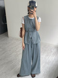 [SET] Stitch Denim Vest Pants Set