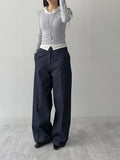 Jade Color Matching Collar Knit T-Shirt