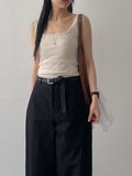 Two Pocket Nylon Long Wide Slacks