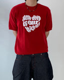Heart Lettering Short Sleeve Knit