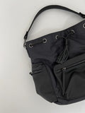 Multi twill leather bucket bag