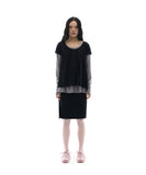 Sheer Panel Flare Tee