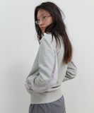 Fur Trim Jersey Zip-up