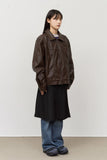 Fear Curved Leather Jacket