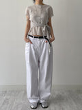 [unisex] Bene Pintuck Wide Denim Pants