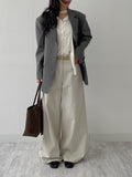 Odd High-Waisted Cotton Wide Pants